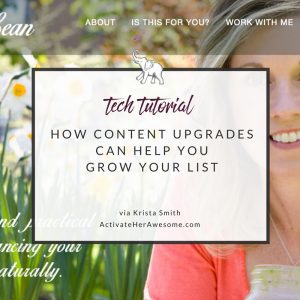 How content upgrades can help you grow your list via Krista Smith ActivateHerAwesome.com