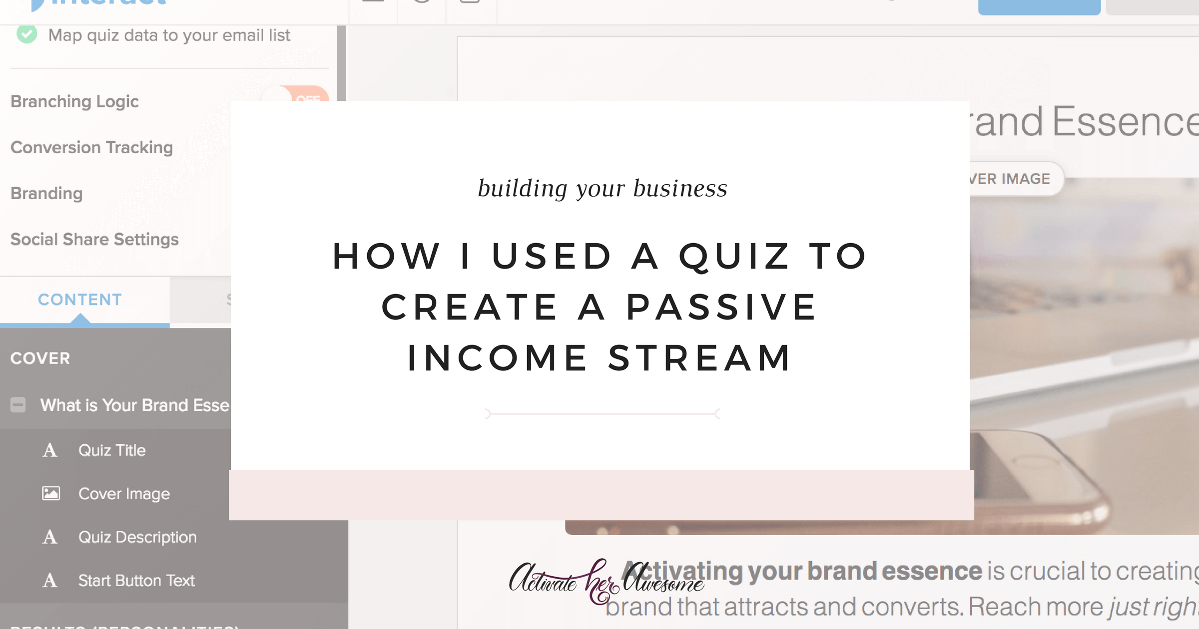 How I used a Quiz to Create a Passive Income Stream