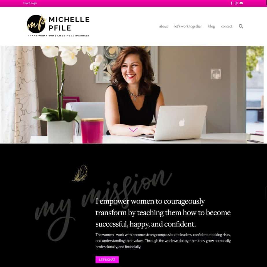 A Custom Website for Michelle Pfile by Krista Smith, ActivateHerAwesome.com
