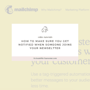 How to make sure you get notified when someone joins your newsletter by Krista Smith at ActivateHerAwesome.com
